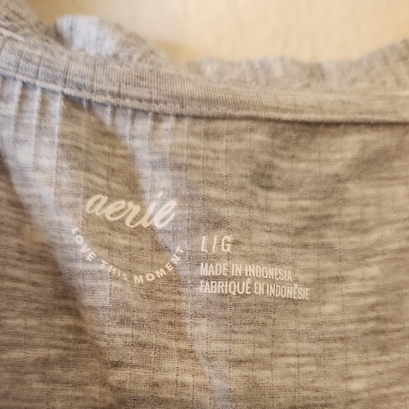 Like New - Aerie Grey Superchill Modal Long Sleeve Top - L - Picture 3 of 6